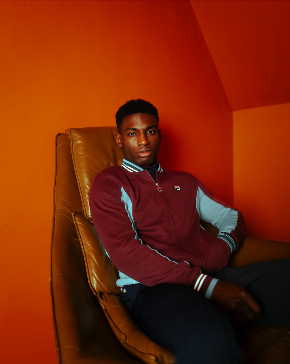 Fila Vintage Men's Settanta 2 Track Top Fig / Milky Blue / Gardenia