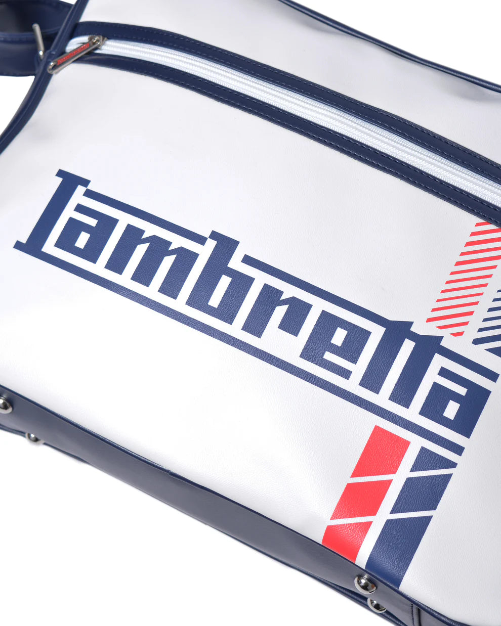 Lambretta Men's T20076 Racing Stripe Flight Bag White
