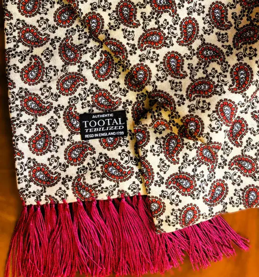 Tootal Men's TB8201 Paisley Rayon Scarf Clotted Cream