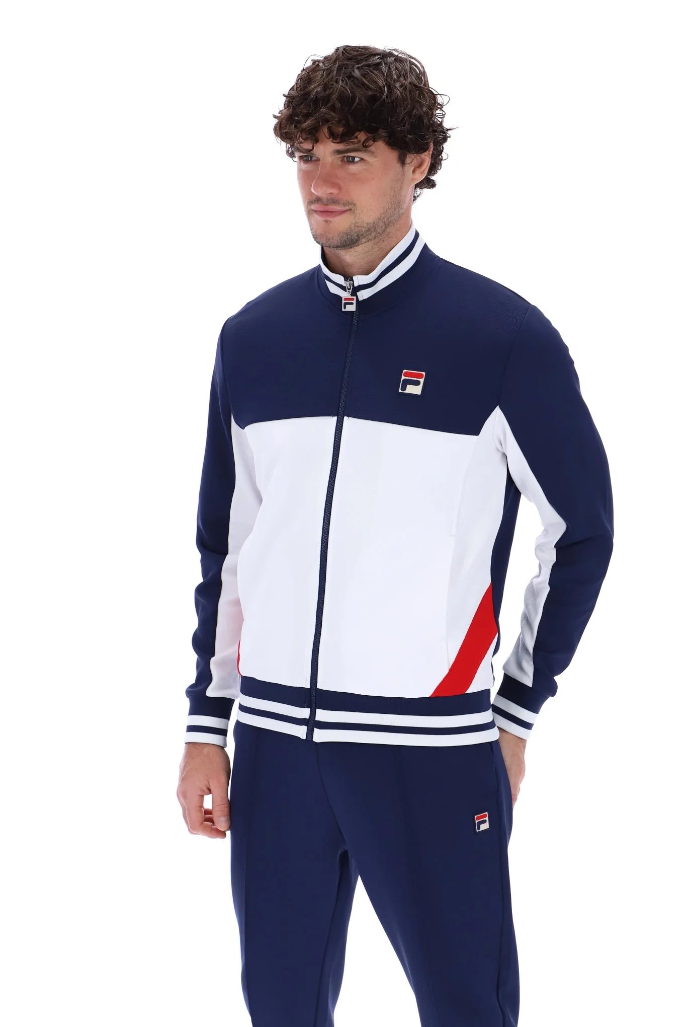 Fila Vintage Men's Tiebreaker Track Top Fila Navy Blue