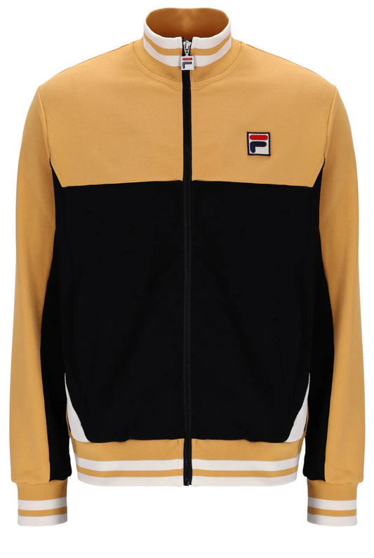 Fila Vintage Men's Tiebreaker Funnel Track Top Oak Buff / Black / Gardenia