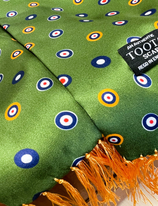 Tootal Men's TV5926 Mod Roundal Target Silk Scarf Parka Green