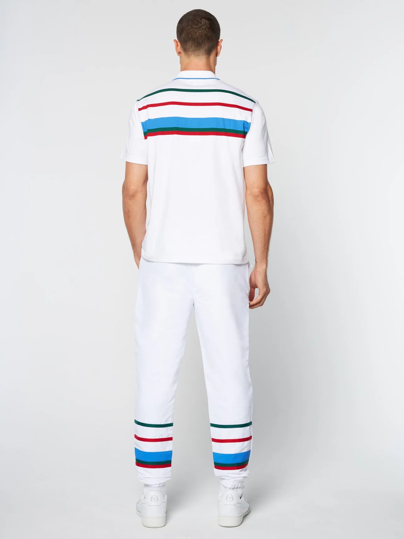 Sergio Tacchini Men's SS Denver Stripe Polo Shirt White