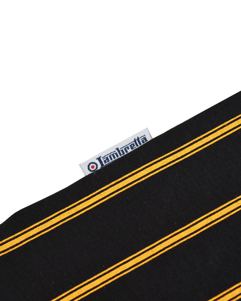 Lambretta Men's SS1027 Pinstripe Polo Shirt Black