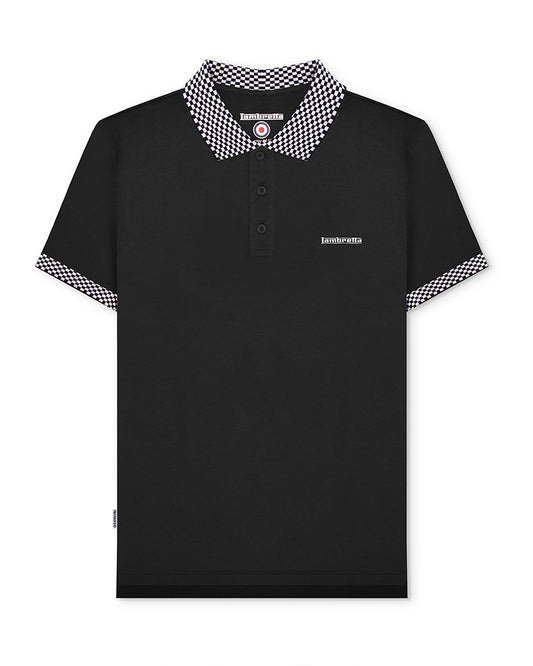 Lambretta Men's SS1029 Two Tone Polo Shirt Black