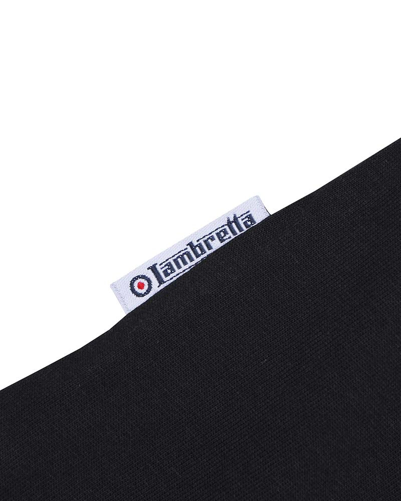 Lambretta Men's SS9107 Two Tone Panel Polo Shirt Black White