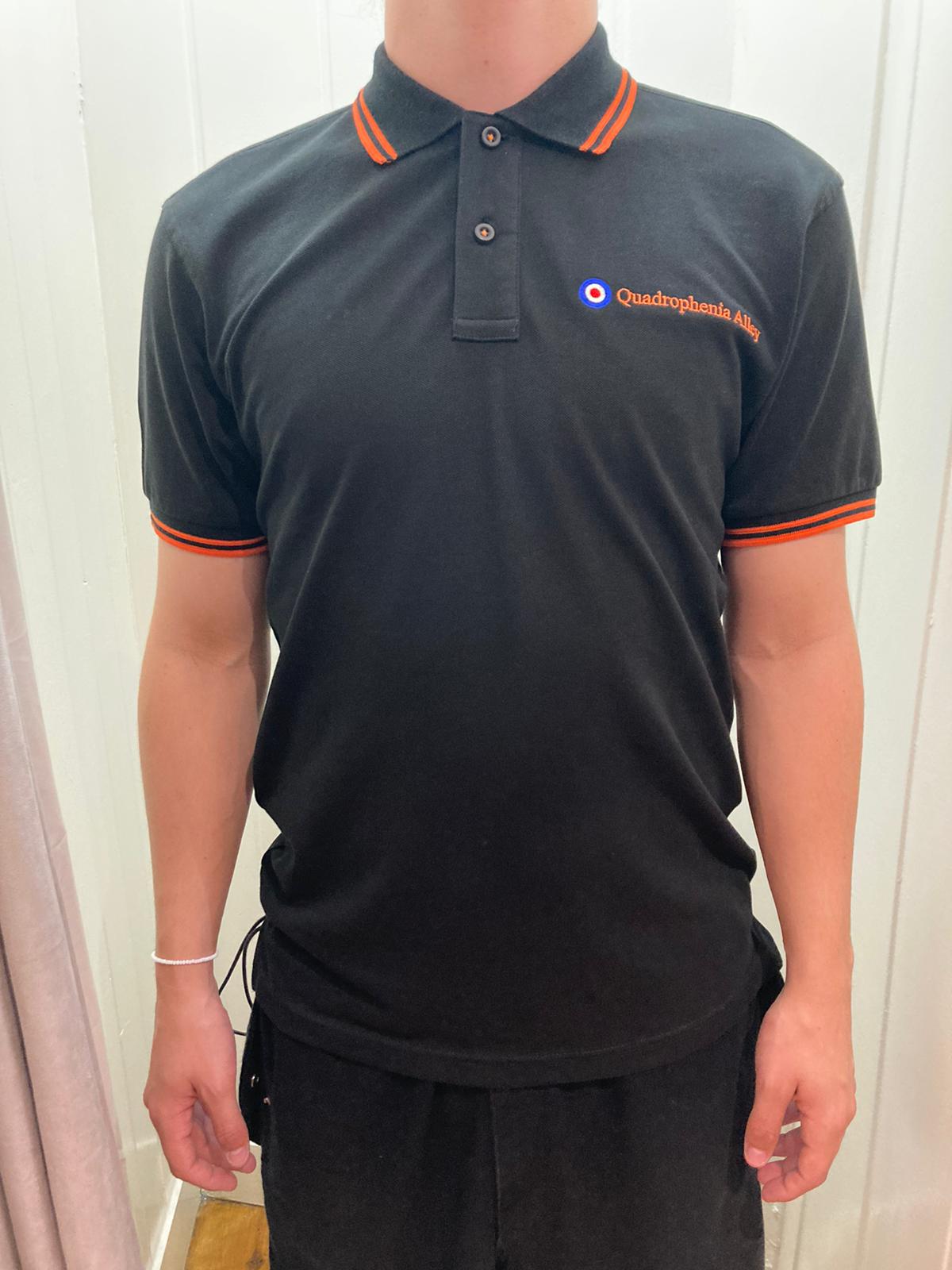 Quadrophenia Alley Men's Exclusive Target Polo Shirt Black/Orange