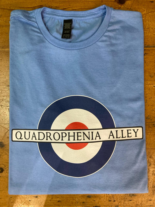 Quadrophenia Alley Men's Exclusive Mod Target Print T-Shirt Carolina Blue