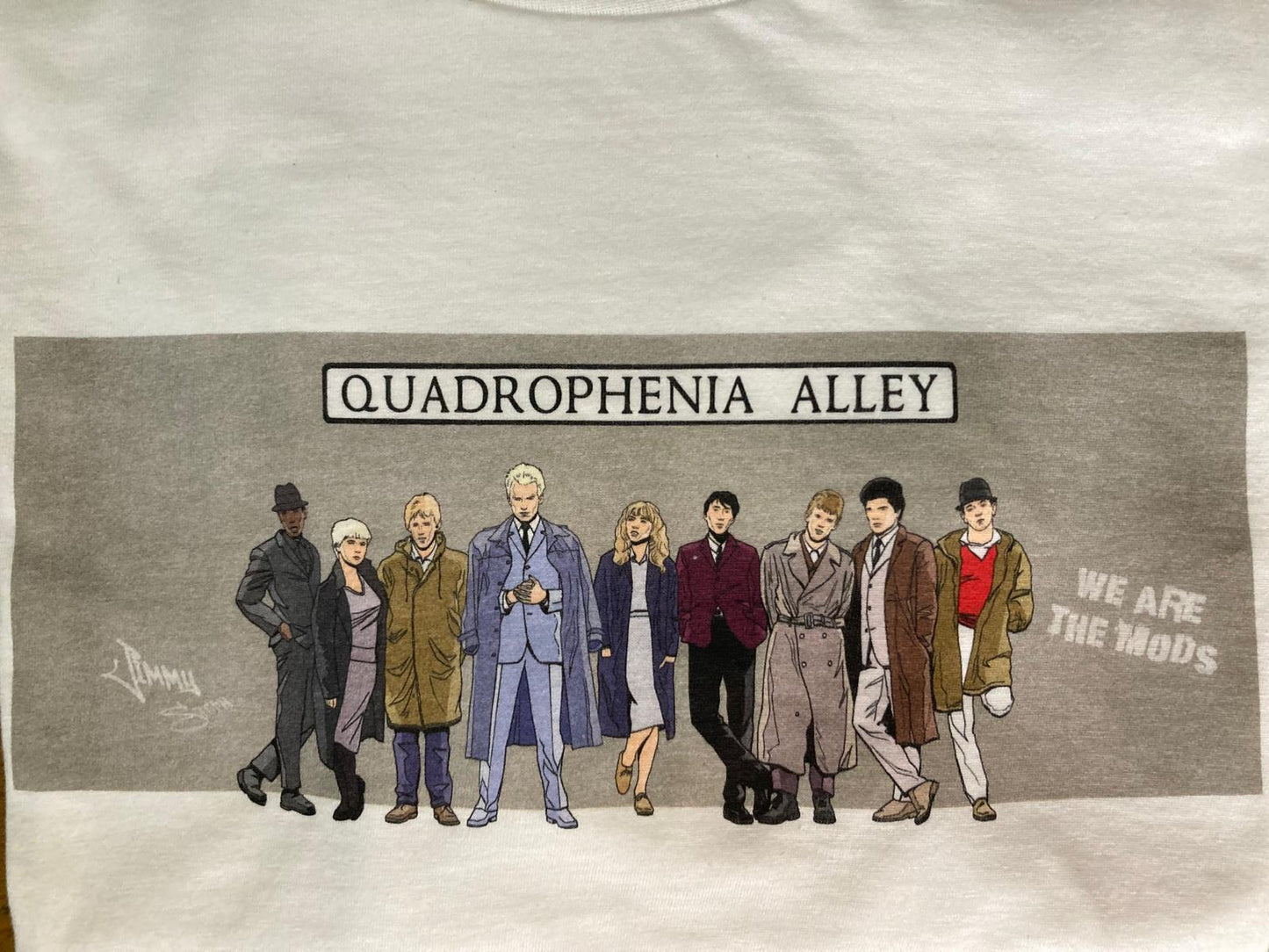 Quadrophenia Alley Men's Exclusive Icon Quadrophenia Cast Print T-Shirt White
