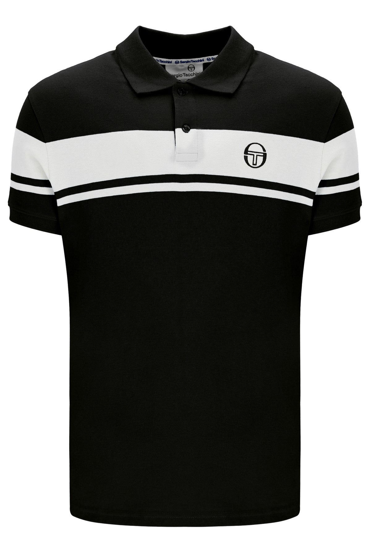 Sergio Tacchini STM14554 SS Young Line Polo Shirt Black / White