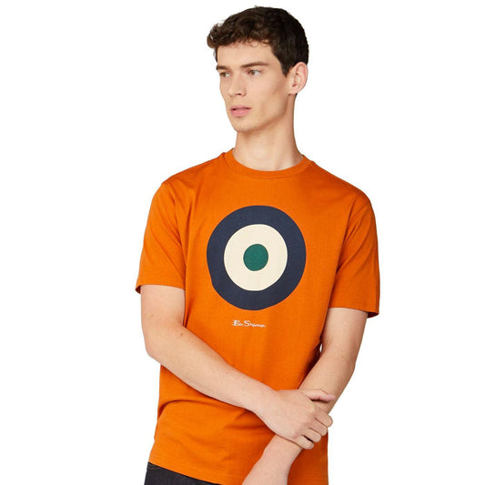 Ben Sherman Men's 0065093 SS Signature Target T-Shirt Burnt Orange