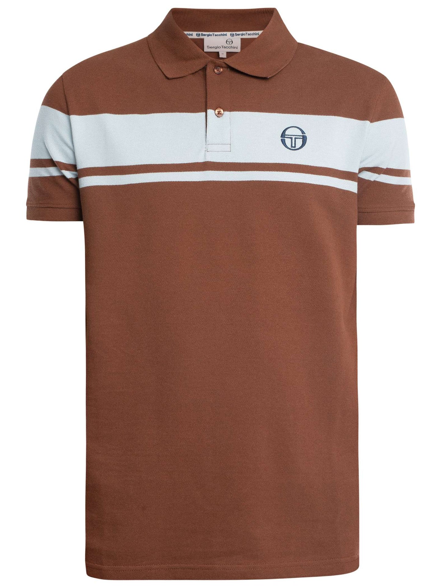 Sergio Tacchini Men's SS Young Line Polo Shirt Cappuccino Brown