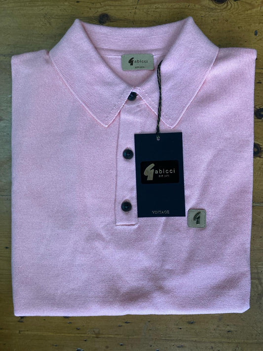 Gabicci Vintage Men's V52GK04 Jackson SS Polo Shirt Coral Pink