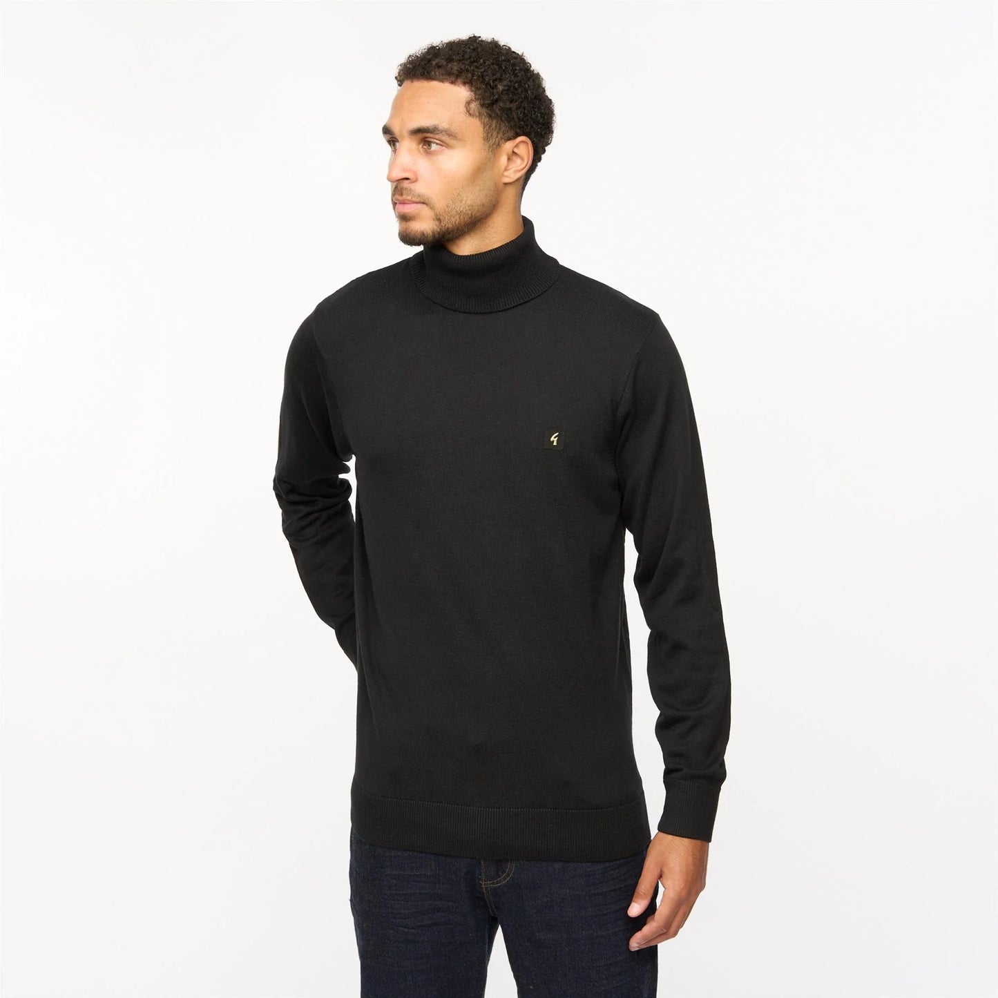 Gabicci Vintage Men's V55GK09 Ricardo Roll Neck Knit Jumper Black