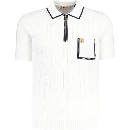 Gabicci Vintage Men's V52GM07 Pierre SS Pocket Polo Shirt White