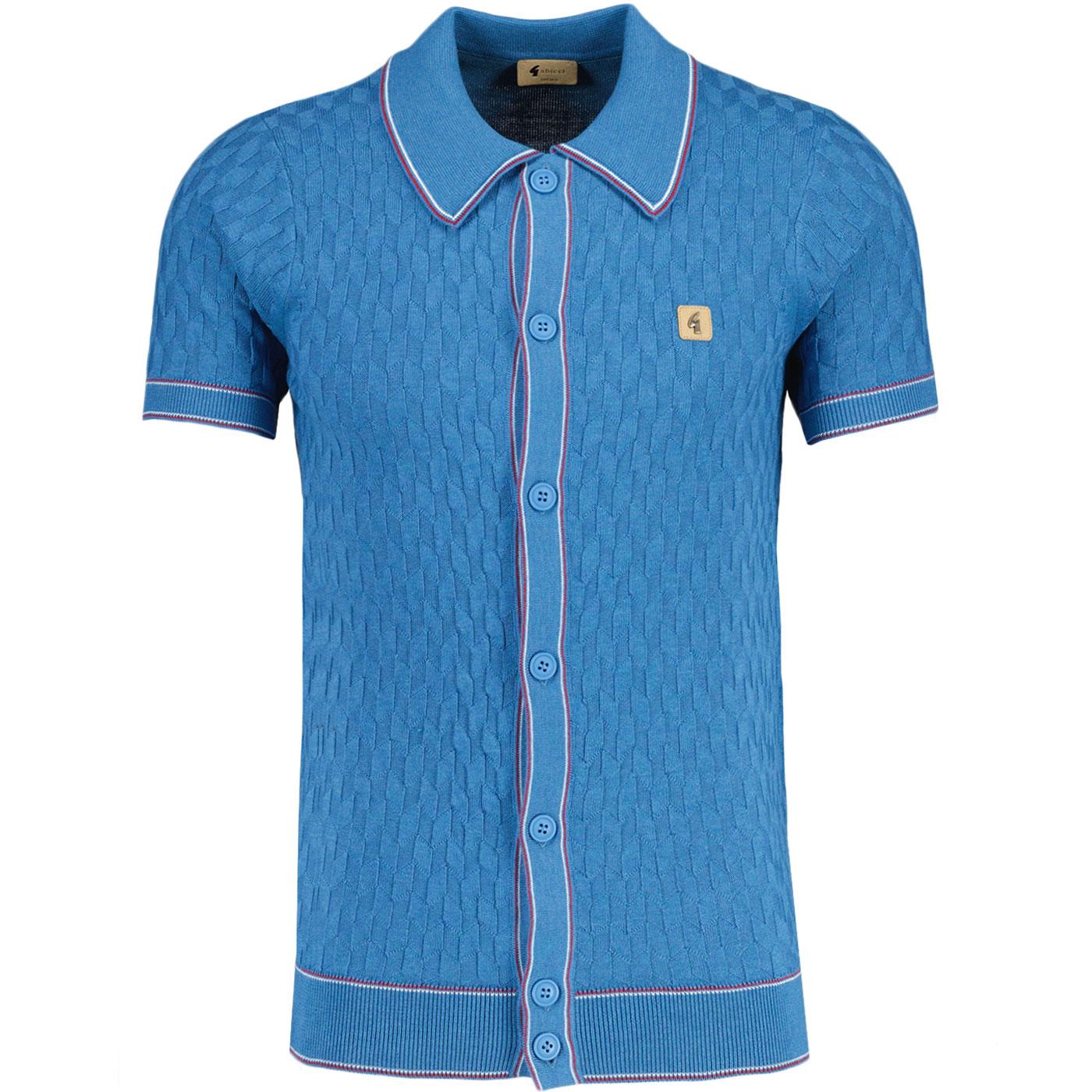 Gabicci Vintage Men's V54GM14 Shaun SS Polo Shirt Aqua Blue