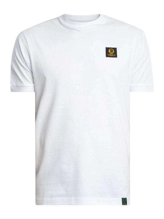 Trojan Records Men's TC1050 Plain Badged T Shirt White