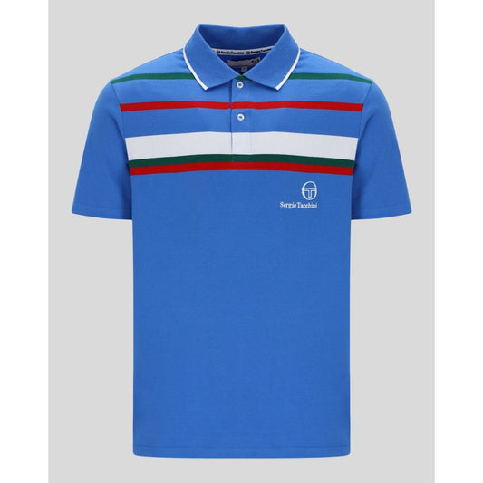 Sergio Tacchini Men's SS Denver Stripe Polo Shirt Palace Blue