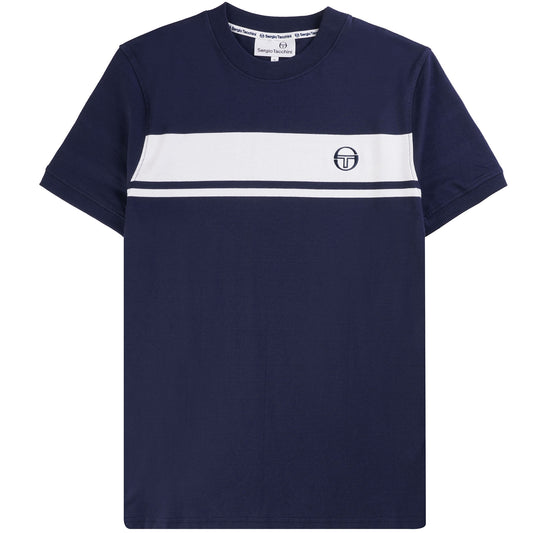 Sergio Tacchini Men's STM14593 SS Master Crew Neck T Shirt Navy / White