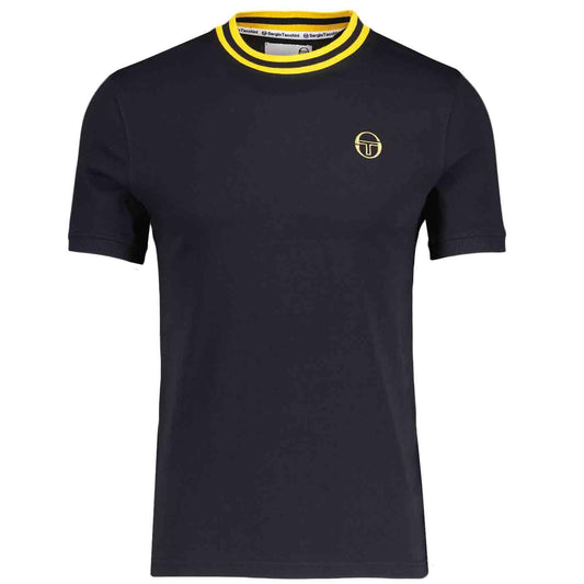 Sergio Tacchini Men's SS Rainer Ringer T Shirt Black Gold