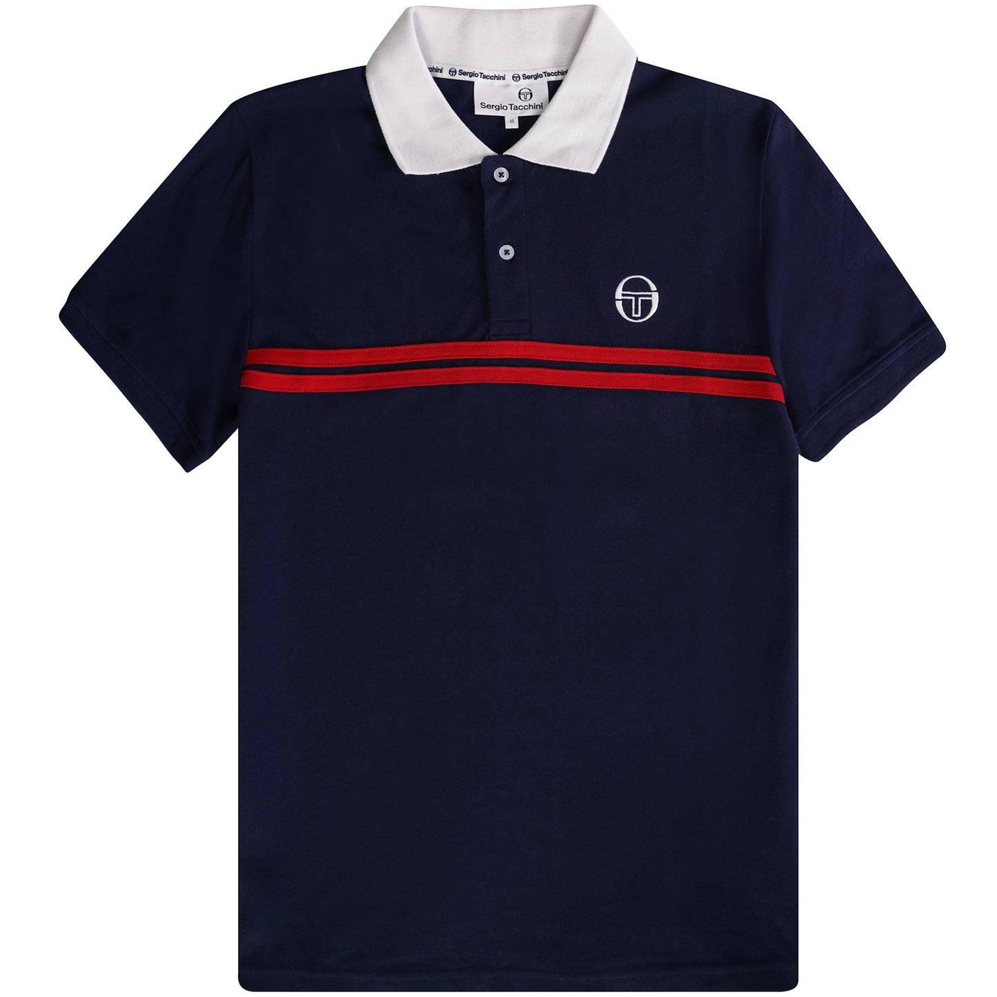 Sergio Tacchini Men's STM14566 Supermac Polo Shirt Maritime Blue / Adrenaline Rush