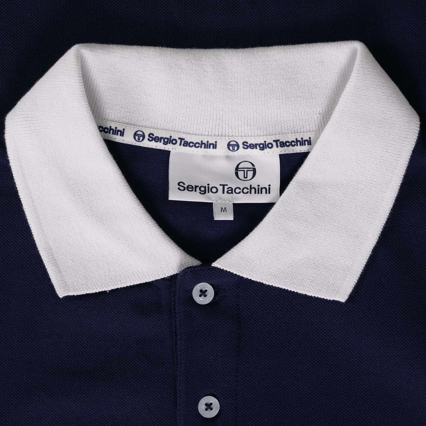 Sergio Tacchini Men's STM14566 Supermac Polo Shirt Maritime Blue / Adrenaline Rush