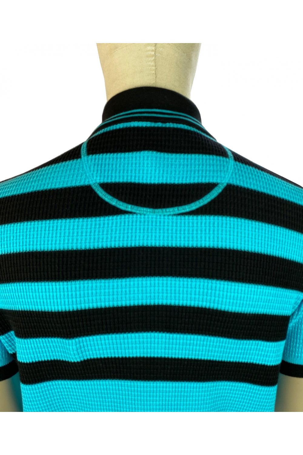 Ska & Soul Men's SS2556 'Hall' Fine Gauge Waffle Polo Shirt Turquoise