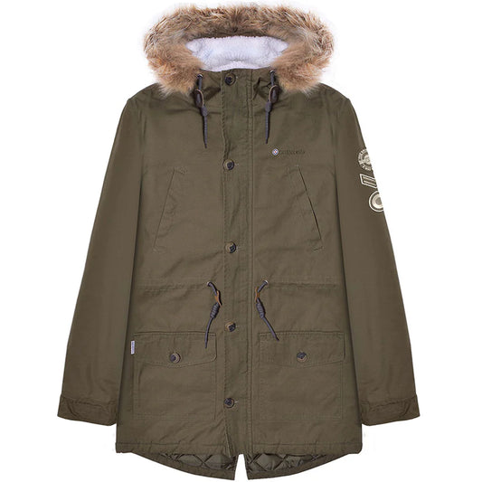 Lambretta Men's SS6252 Sherpa Lined Parka Coat Khaki Green