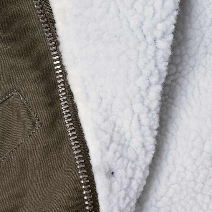Lambretta Men's SS6252 Sherpa Lined Parka Coat Khaki Green