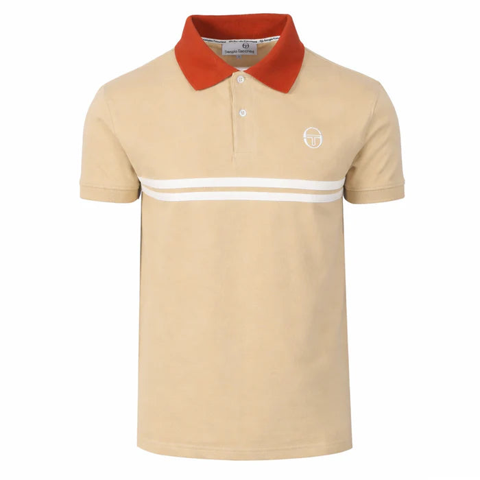 Sergio Tacchini Men's STM14566 Supermac Polo Shirt Mojave Desert / Rooibos Tea / Gardenia