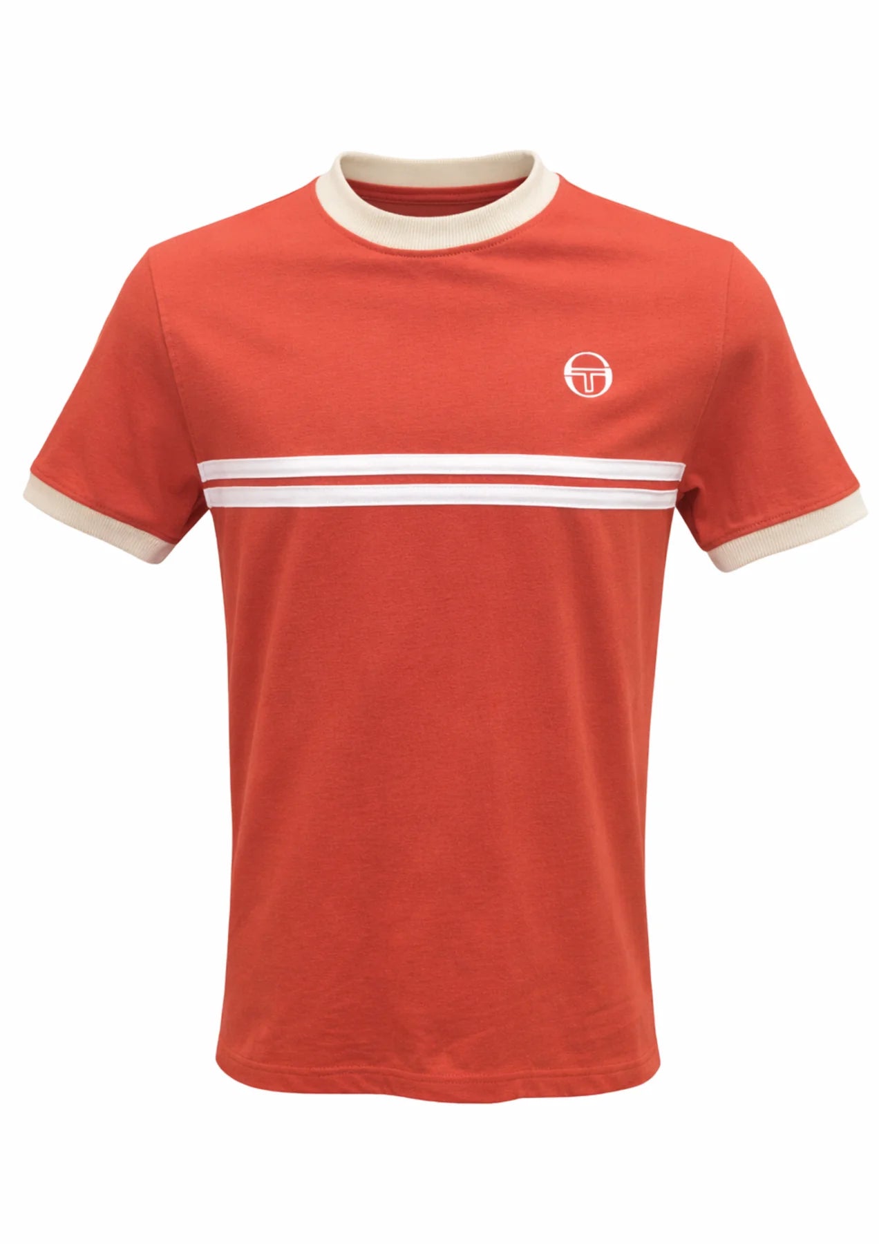 Sergio Tacchini Men's STM14565 Supermac Short Sleeve T Shirt Rooibos Tea / Mojave Desert / Gardenia