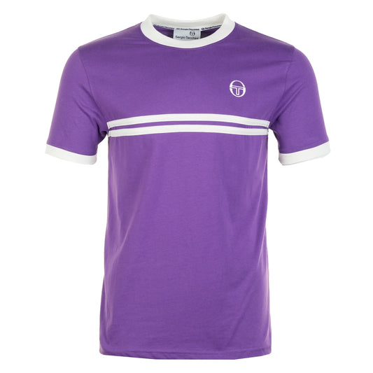 Sergio Tacchini Men's STM14565 Supermac Short Sleeve T Shirt Pansy / Gardenia