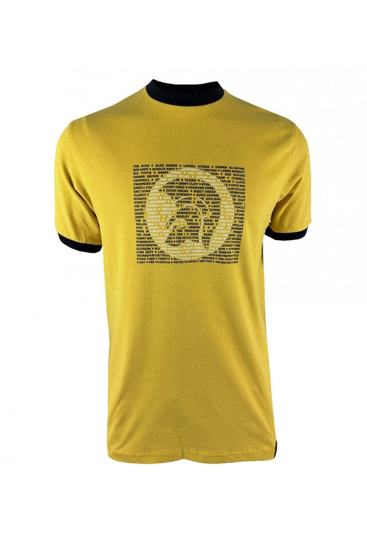 Trojan Records Men's TC1039 Artistic Logo Crew Tee Shirt Mustard Yellow