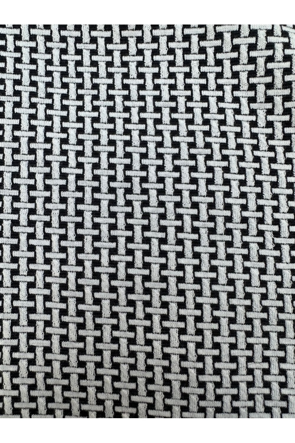 Trojan Records Men's TR9031 Basket Knit Zip Panel Polo Shirt Navy