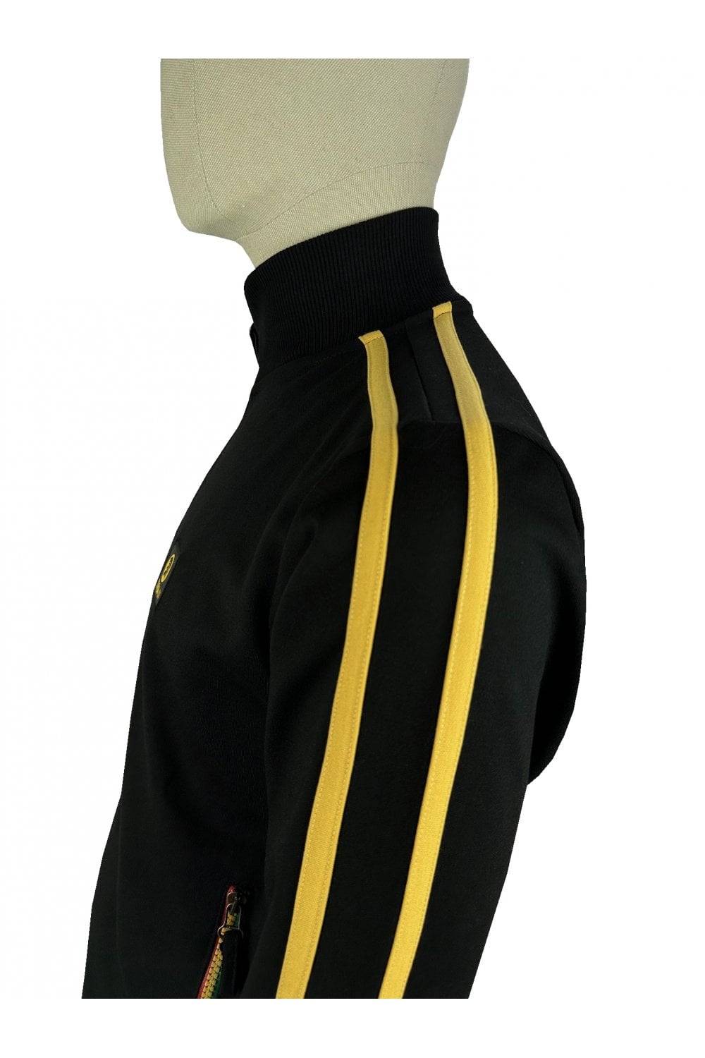 Trojan Records Men's TC1043 Contrast Zip Track Top Black