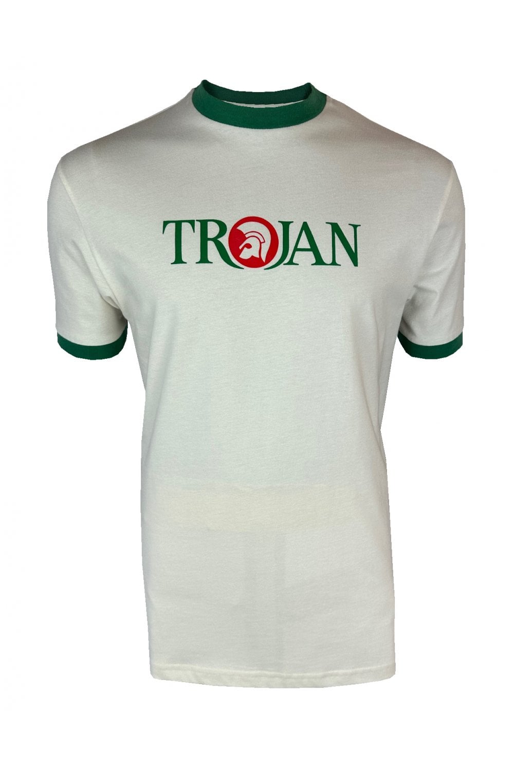 Trojan Records Men's TC1014 Logo Ringer T Shirt Ecru