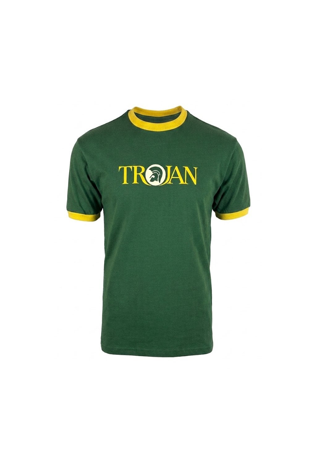 Trojan Records Men's TC1014 Logo Ringer T Shirt Green