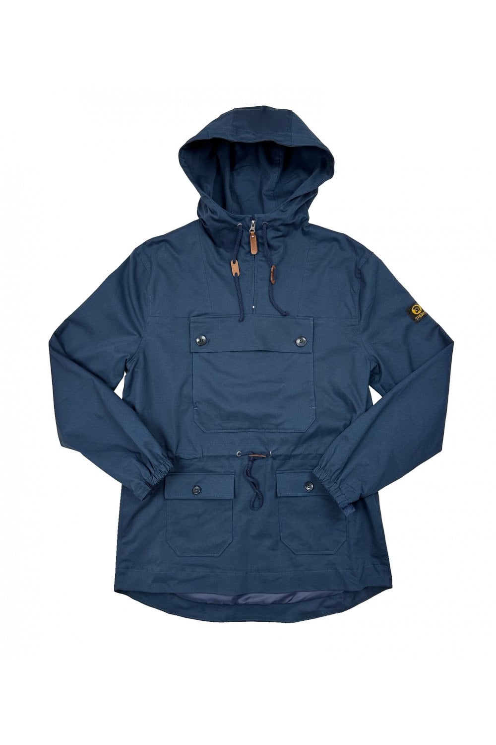 Trojan Records Men's TC1026C Peached Cotton Overhead Smock Jacket Navy Blue