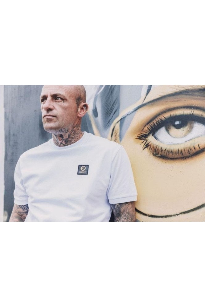 Trojan Records Men's TR8990 Plain Badged T Shirt White