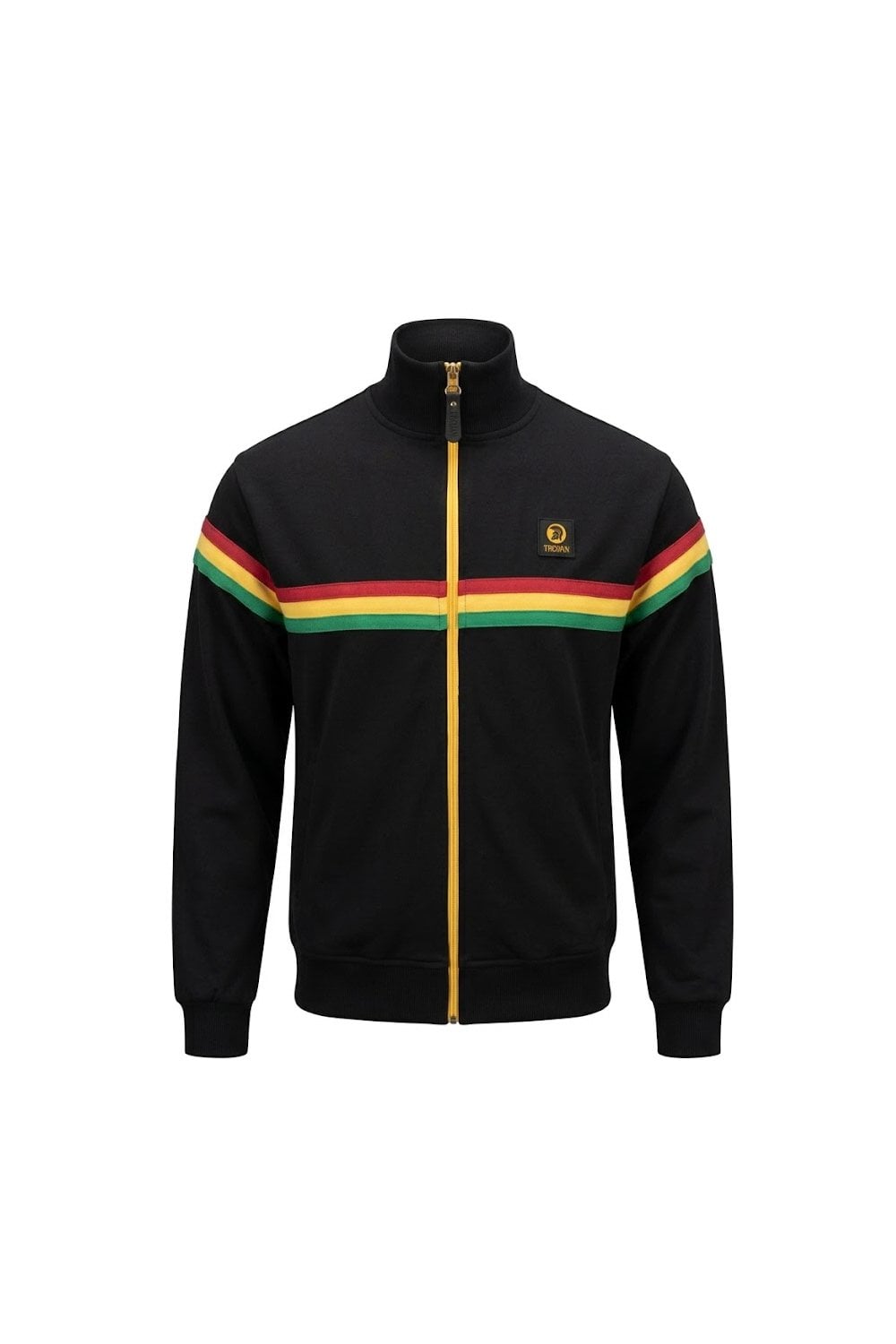 Trojan Records Men's TR9102 Retro Stripe Track Top Black