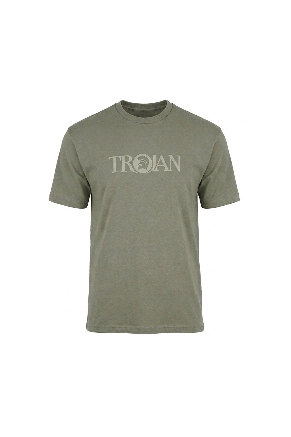 Trojan Records Men's TR9139 Self-Flock Print Logo Tee Grey