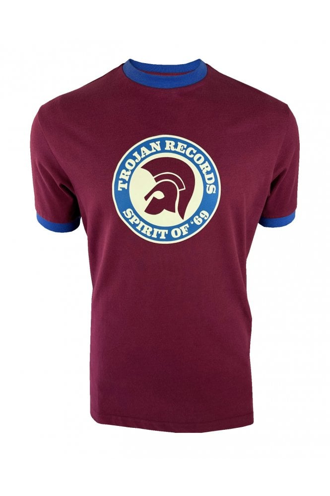 Trojan Records Men's TC1006 Spirit Of '69 Logo Tee Shirt Port