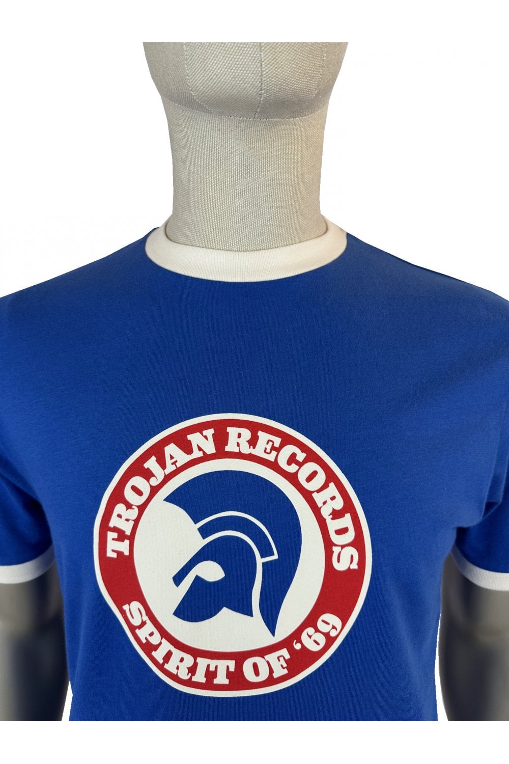 Trojan Records Men's TC1006 Spirit Of '69 Logo Tee Shirt Cobalt Blue