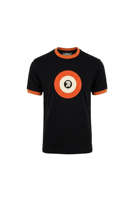 Trojan Records Men's TC1040 Target Ringer Tee Shirt Black