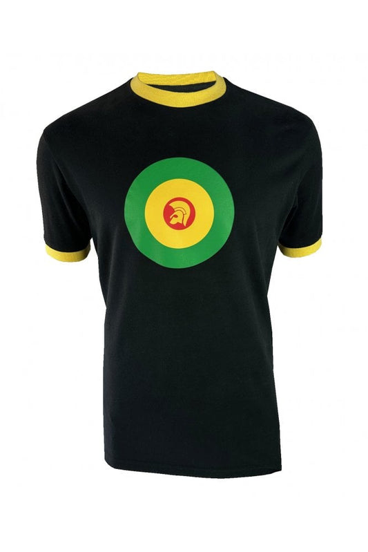 Trojan Records Men's TR9036 Target Ringer Tee Shirt Black