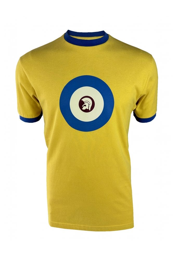 Trojan Records Men's TR9090/TR9036 Target Ringer Tee Shirt Mustard