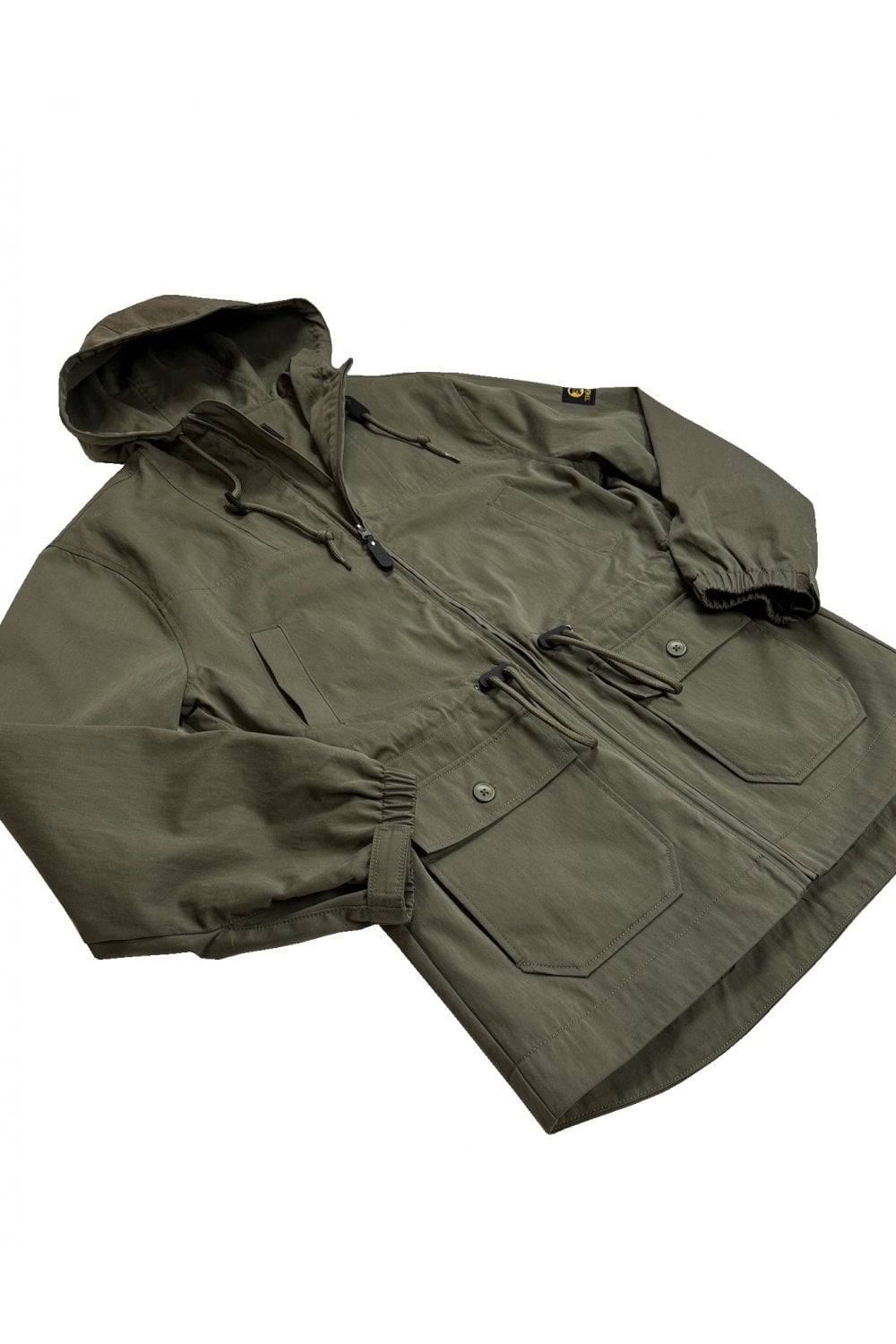 Trojan Records Men's TC1053 Twill Badged Parka Coat Army Green