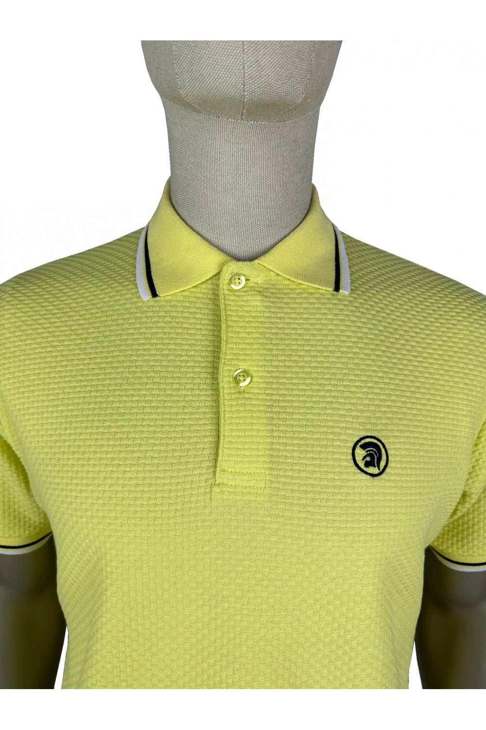 Trojan Records Men's TC1038 Twin Tipped Textured Polo Shirt Pistachio