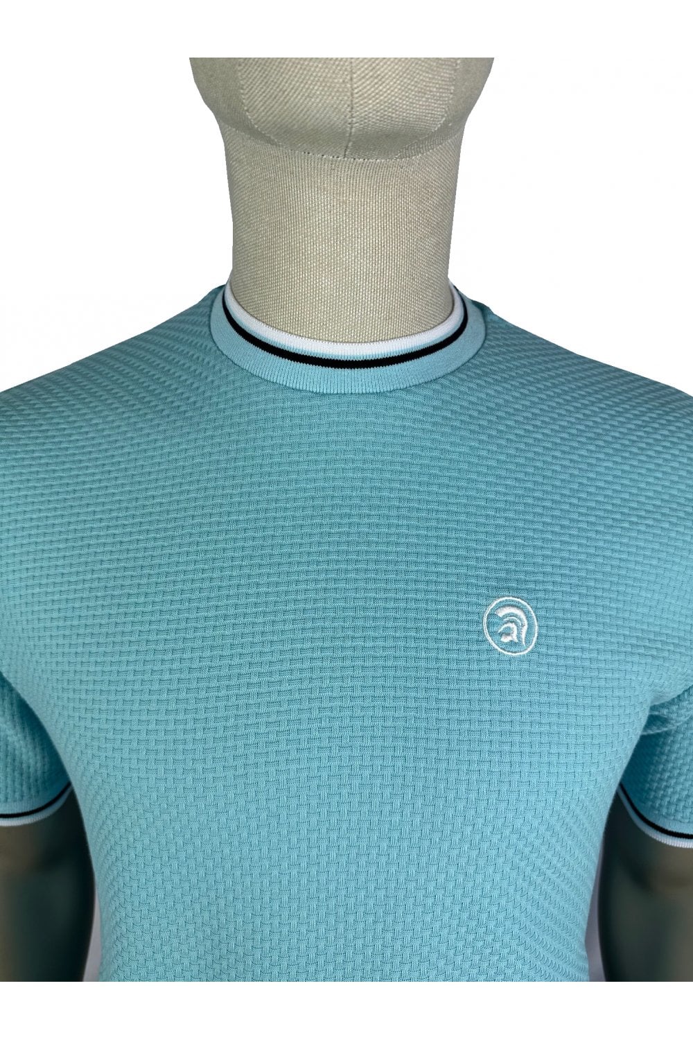 Trojan Records Men's TC1037 Twin Tipped Textured T Shirt Mint Green