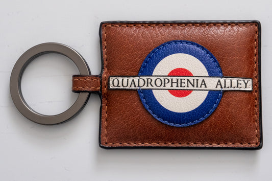 Quadrophenia Alley Exclusive Mod Target Leather Keyring Brown